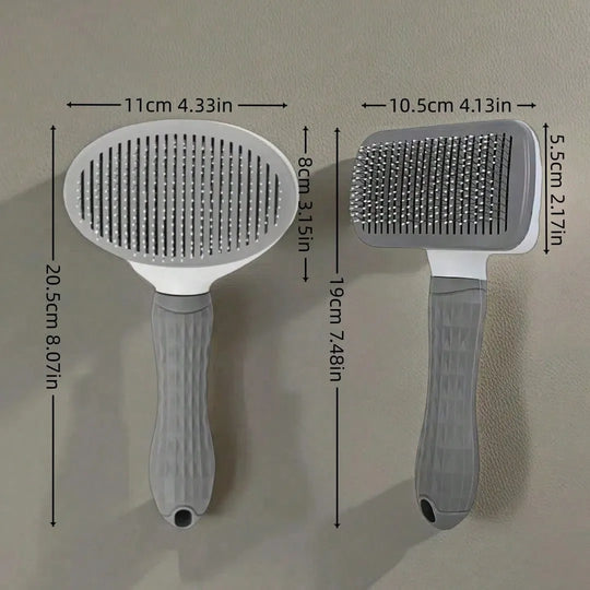 Self-Cleaning Pet Grooming Slicker Brush for Cats &amp; Dogs