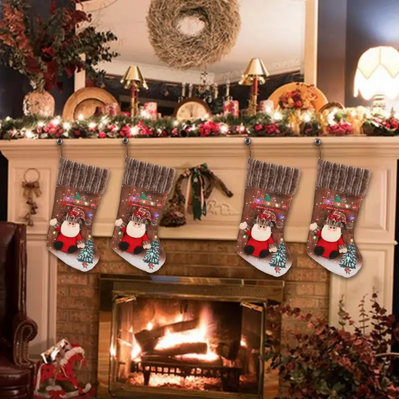 LED Light-Up Christmas Stocking with Snowman