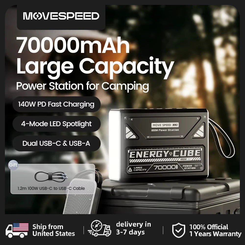 70000mAh Rechargeable LED Camping Lantern Power Bank