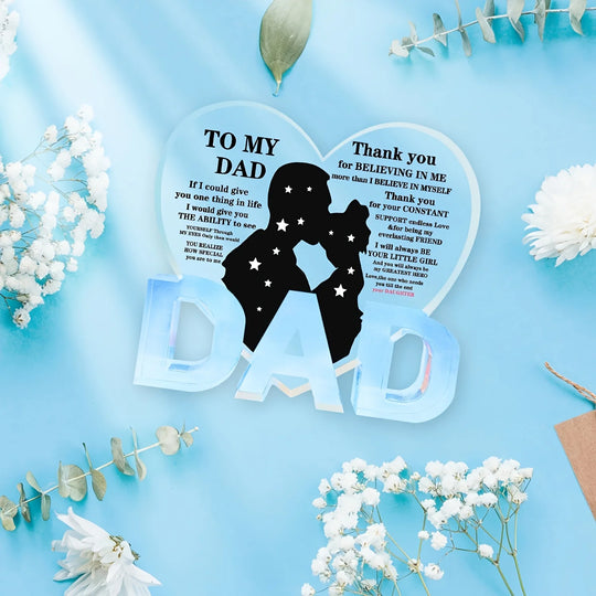 Dad Acrylic Heart Plaque Gift from Daughter
