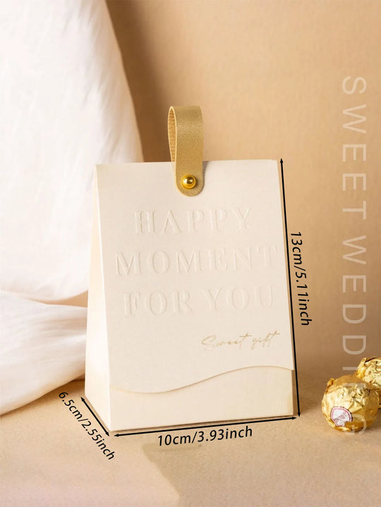 Portable Paperboard Wedding Favor Gift Box with Handle