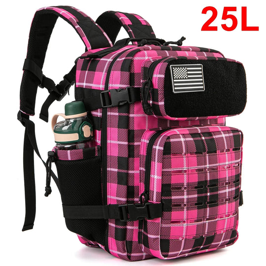25L Tactical MOLLE Backpack with Dual Bottle Holders