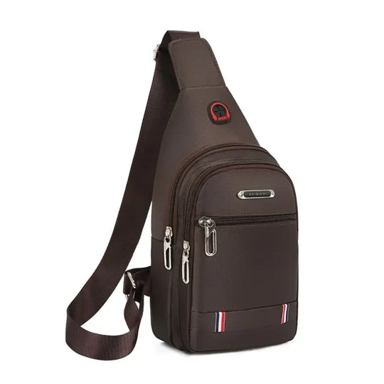 Oxford Crossbody Sling Bag with USB Port &amp; 3 Zip Pockets