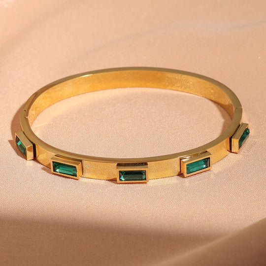 3-Piece Gold Stainless Steel Stackable Bracelet Set for Women