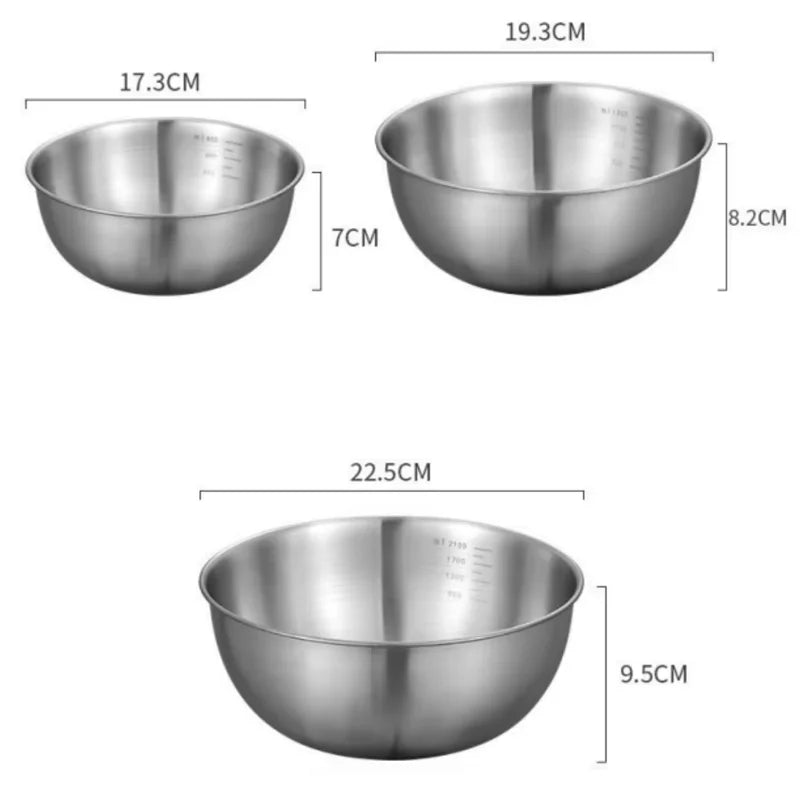 Stainless Steel Mixing Bowl with Measuring Scale