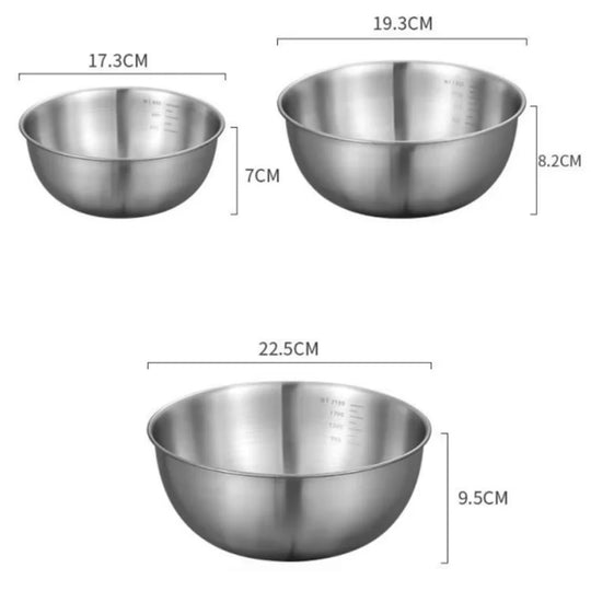 Stainless Steel Mixing Bowl with Measuring Scale