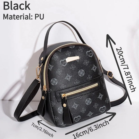Mini PU Leather Fashion Backpack Purse for Women