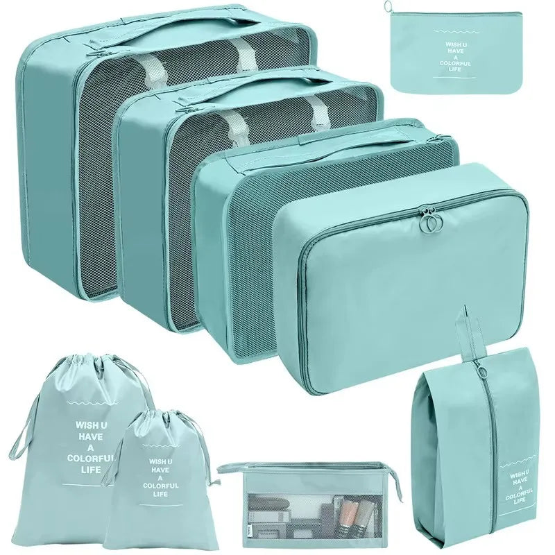 10-Piece Travel Packing Cubes Set with Shoe &amp; Toiletry Bags