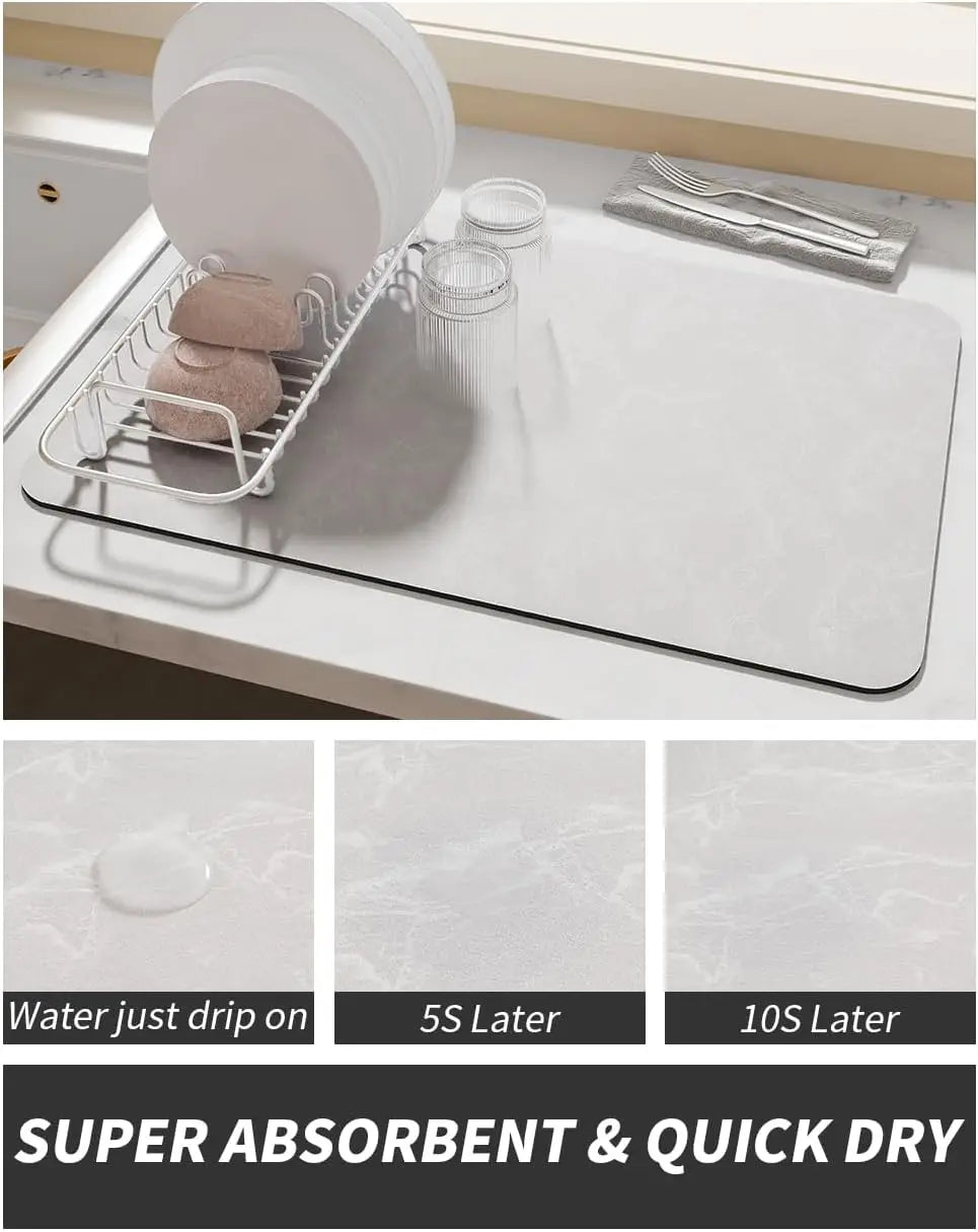 Water-Absorbent Diatom Dish Drying &amp; Coffee Machine Mat