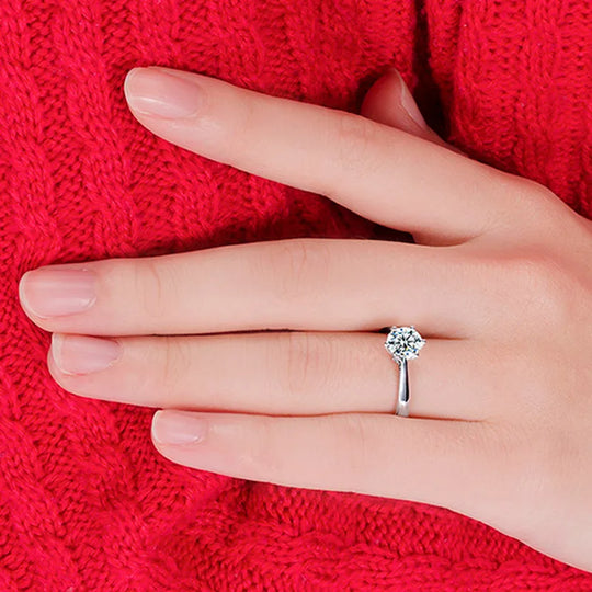 S925 Sterling Silver Color Cubic Zirconia Solitaire Ring