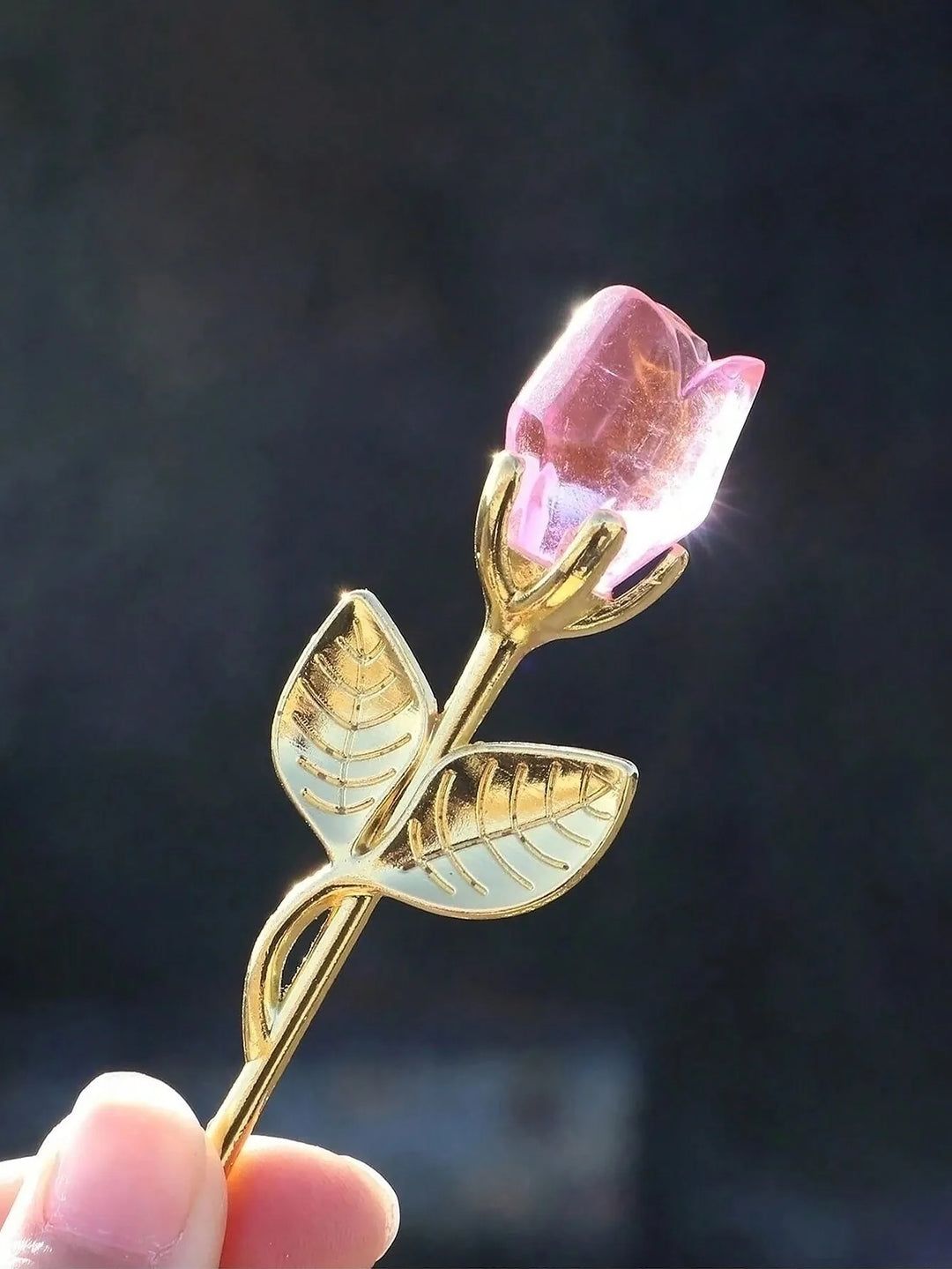 Crystal Glass Rose Flower Gift with Decorative Gift Box