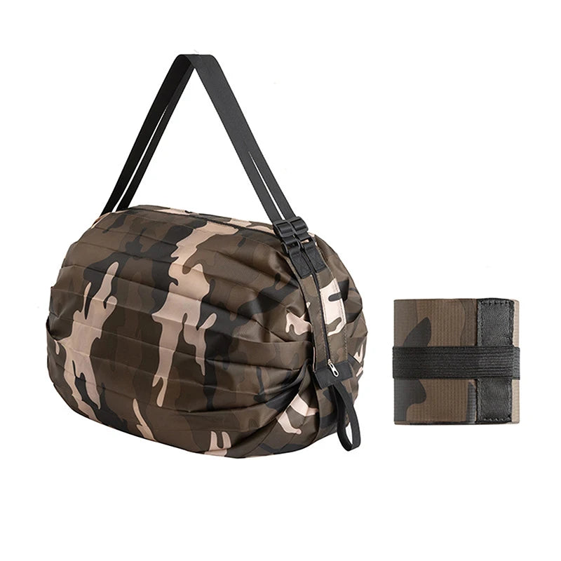 Foldable Nylon Reusable Shopping Bag with Adjustable Handle