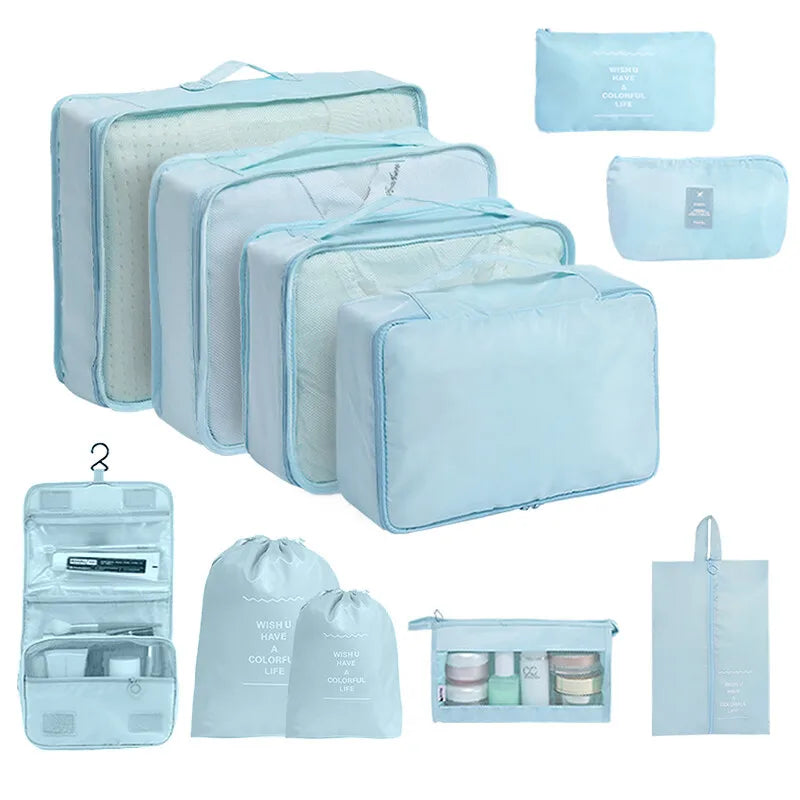 10-Piece Travel Packing Cubes Set with Shoe &amp; Toiletry Bags