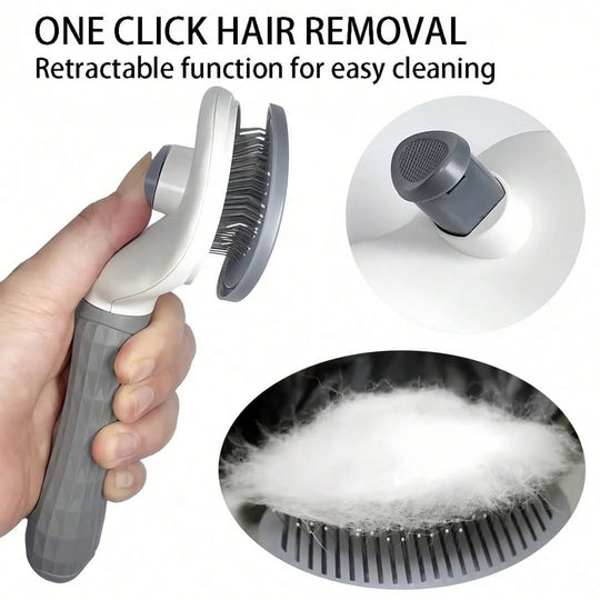 Self-Cleaning Pet Grooming Slicker Brush for Cats &amp; Dogs