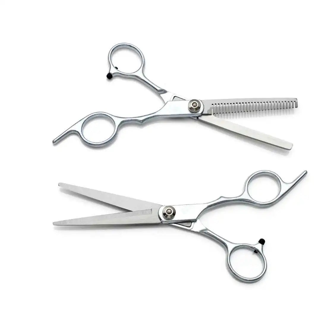 Professional 6-Inch Stainless Steel Hair Cutting &amp; Thinning Scissors Set