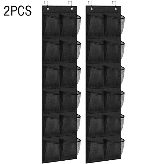 12 Pocket Over the Door Mesh Shoe Organizer with Hooks