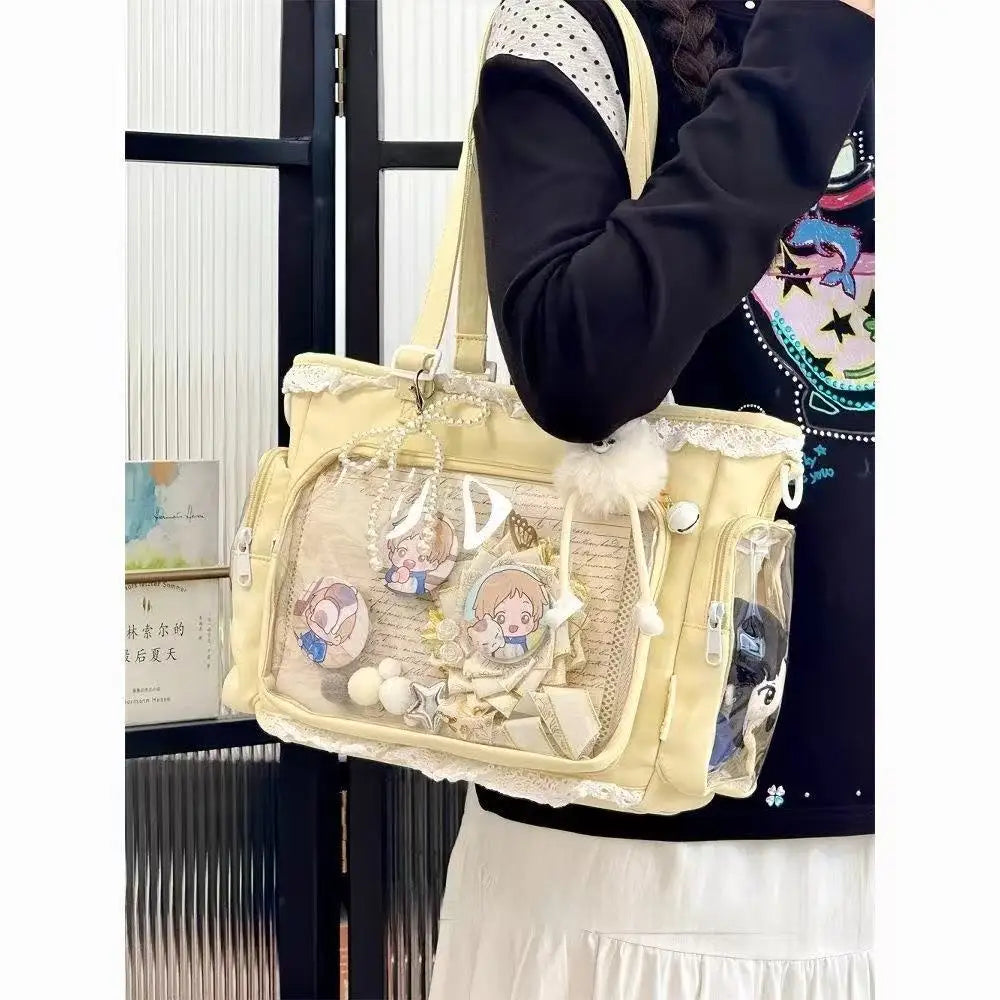 Anime Ita Tote Bag with Clear Display Pocket
