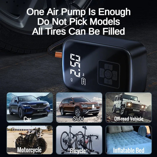 Portable Cordless Tire Inflator with Digital Display
