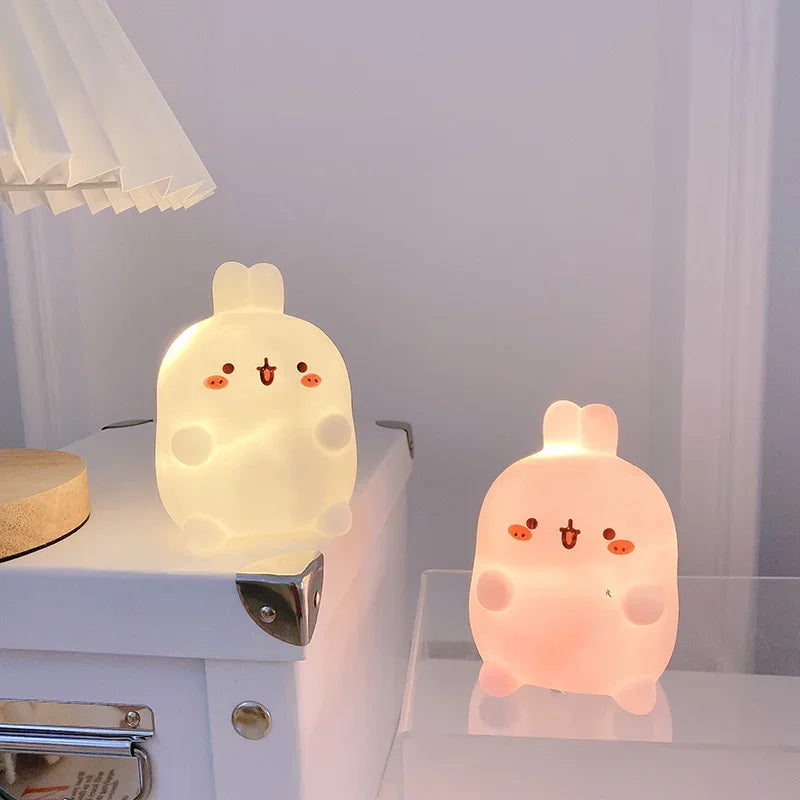 Rabbit LED Night Light Battery-Powered Bedside Lamp