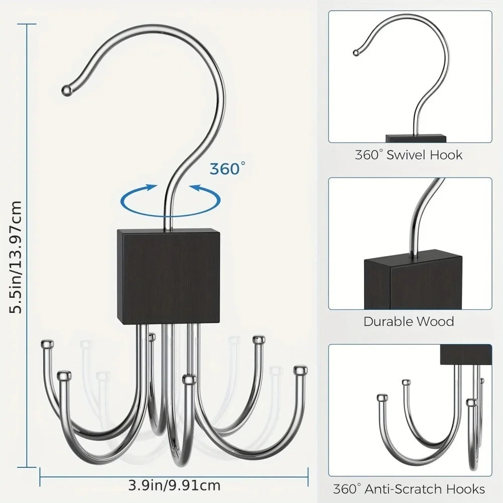 360° Rotating Foldable Multi-Hook Belt Hanger