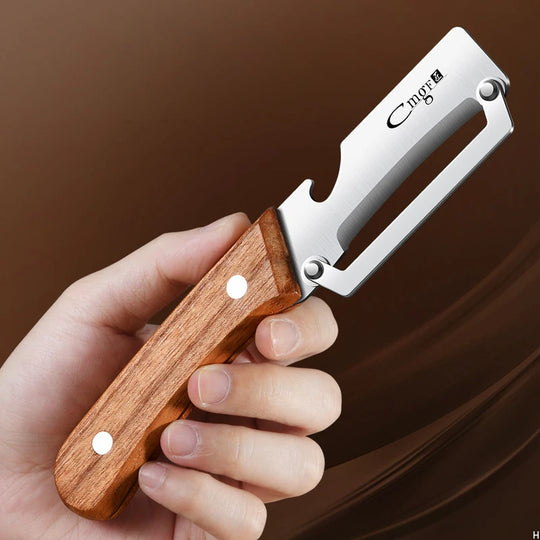 Stainless Steel Vegetable Peeler with Wooden Handle