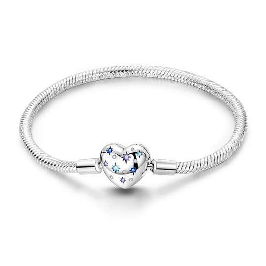 925 Sterling Silver Gold-Plated Heart Charm Bracelet