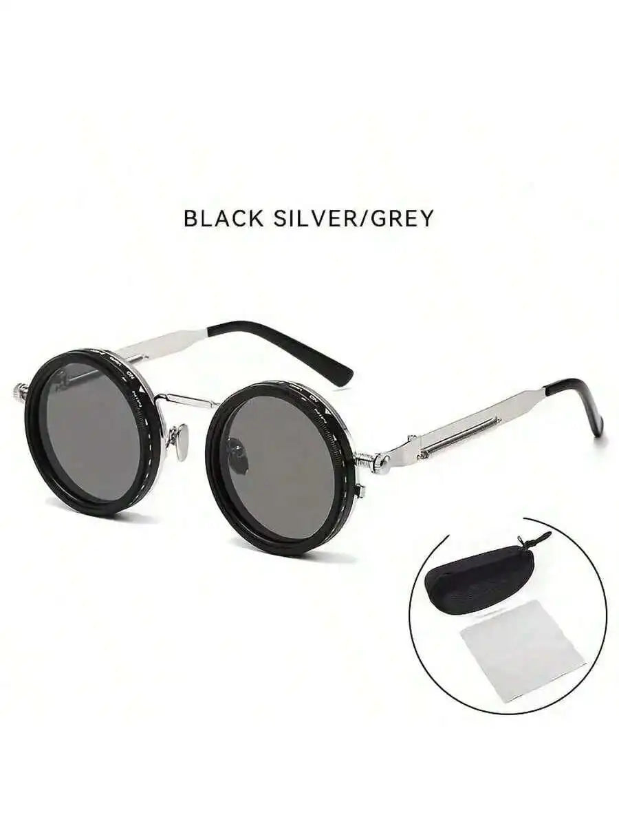 Retro Round Steampunk Polarized UV400 Sunglasses
