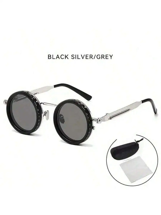 Retro Round Steampunk Polarized UV400 Sunglasses