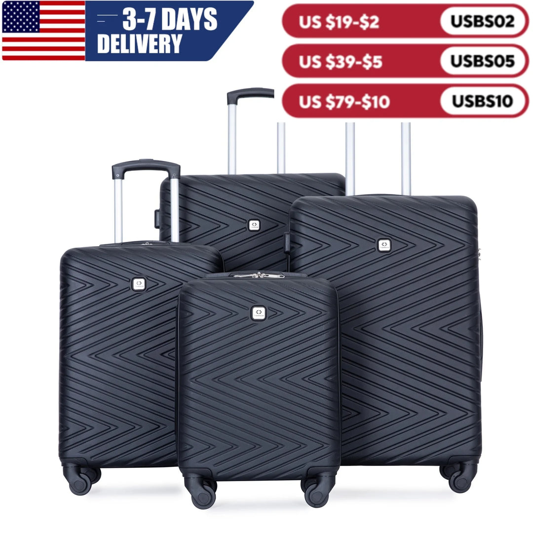 4-Piece ABS Hardside Luggage Set with TSA Lock &amp; Spinner Wheels