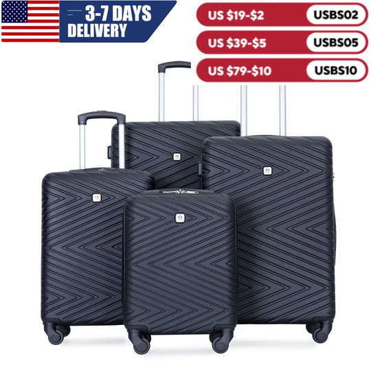 4-Piece ABS Hardside Luggage Set with TSA Lock &amp; Spinner Wheels