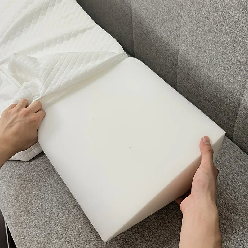 Memory Foam Bed Wedge Pillow Gap Filler with Side Pocket