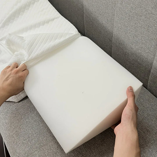 Memory Foam Bed Wedge Pillow Gap Filler with Side Pocket