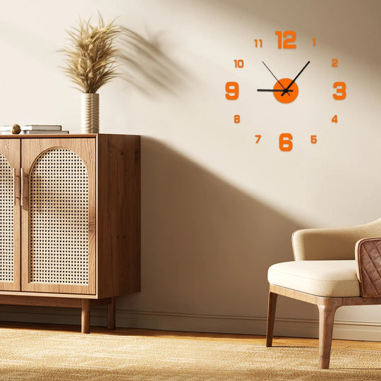 DIY Frameless Silent Acrylic Wall Clock for Living Room