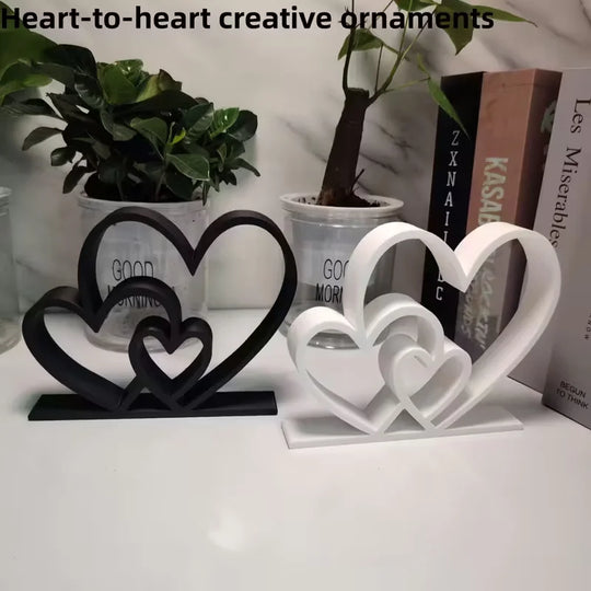 Heart-to-Heart Love Statue – Modern Home Decor
