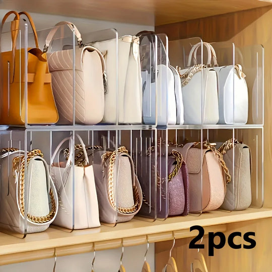 2-Pack Clear Acrylic Handbag Organizer for Closet Storage