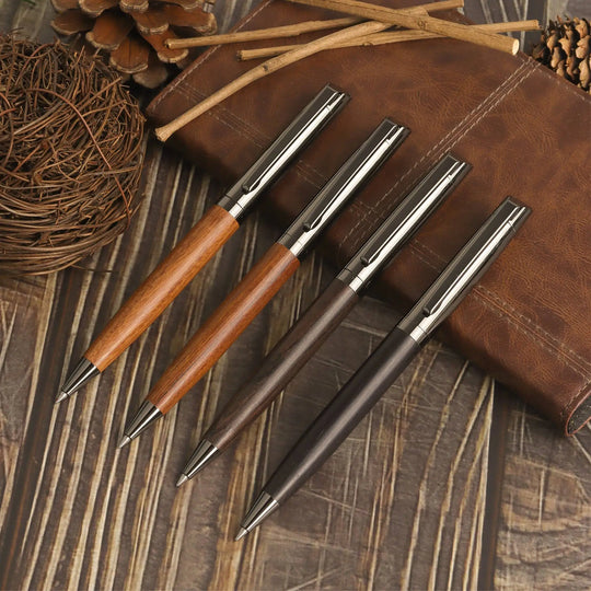 Premium Wooden Ballpoint Pen with Metal Twist Design