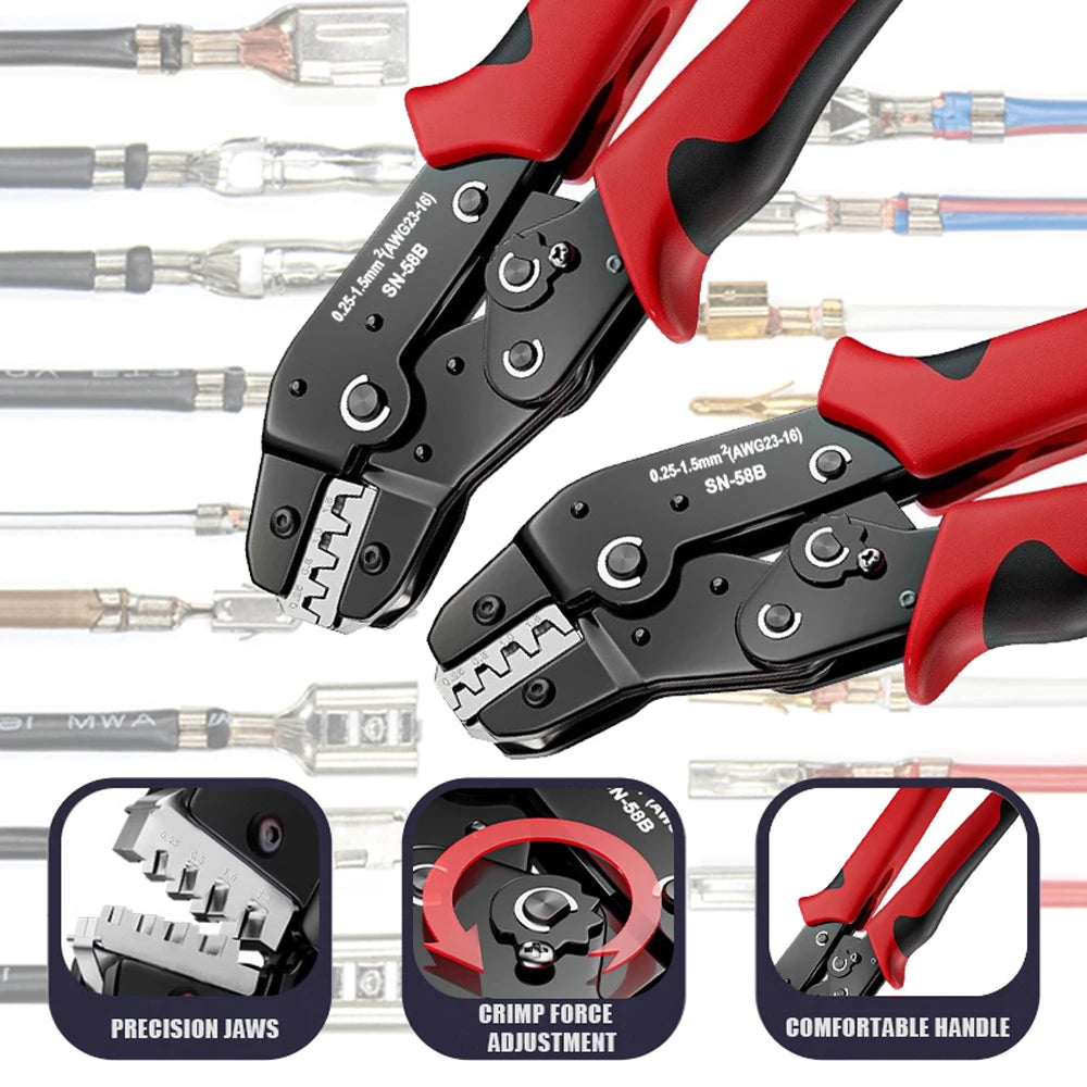 SN-58B Ratcheting Crimping Tool for Open Barrel Terminals