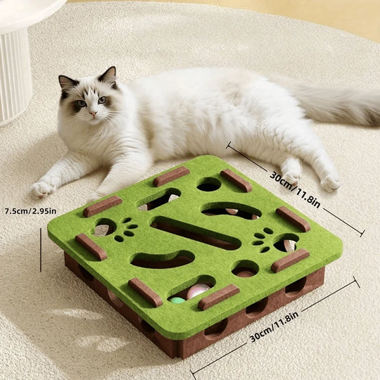 Interactive Cat Puzzle Toy with Maze Tunnel &amp; Bell Ball