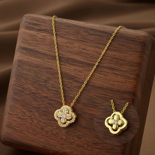 Lucky Clover Flower Pendant Necklace for Women
