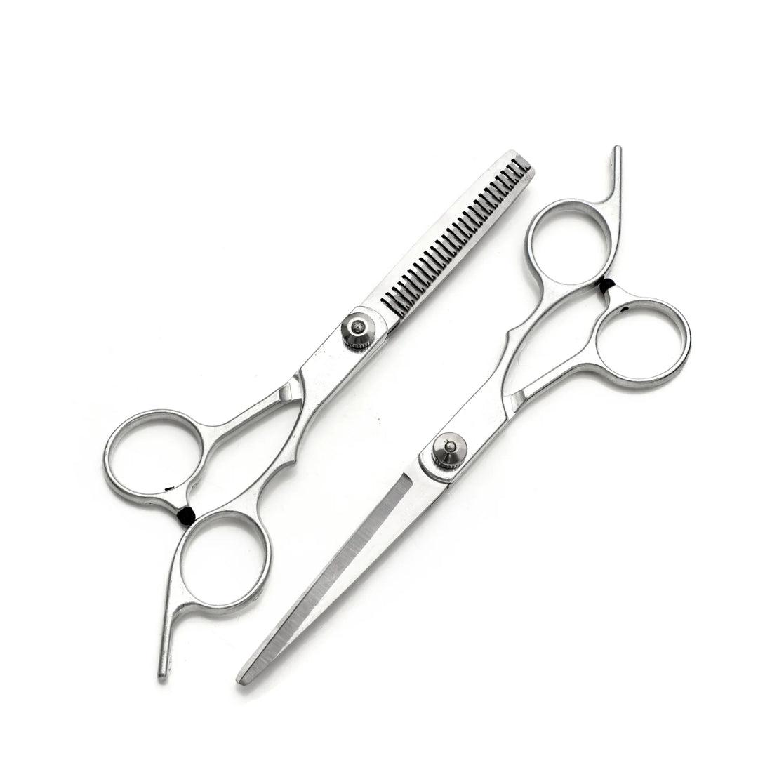 Professional 6-Inch Stainless Steel Hair Cutting &amp; Thinning Scissors Set