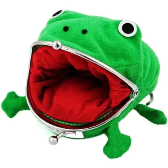 Cute Plush Frog Coin Purse with Kiss Lock