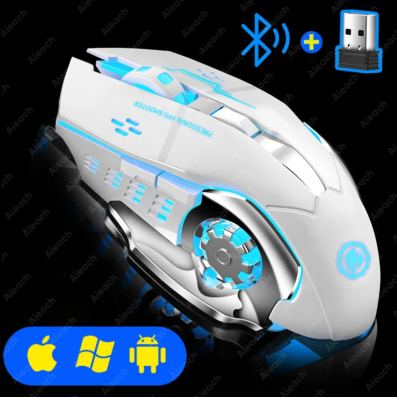 Rechargeable Wireless Bluetooth Gaming Mouse with Silent Clicks