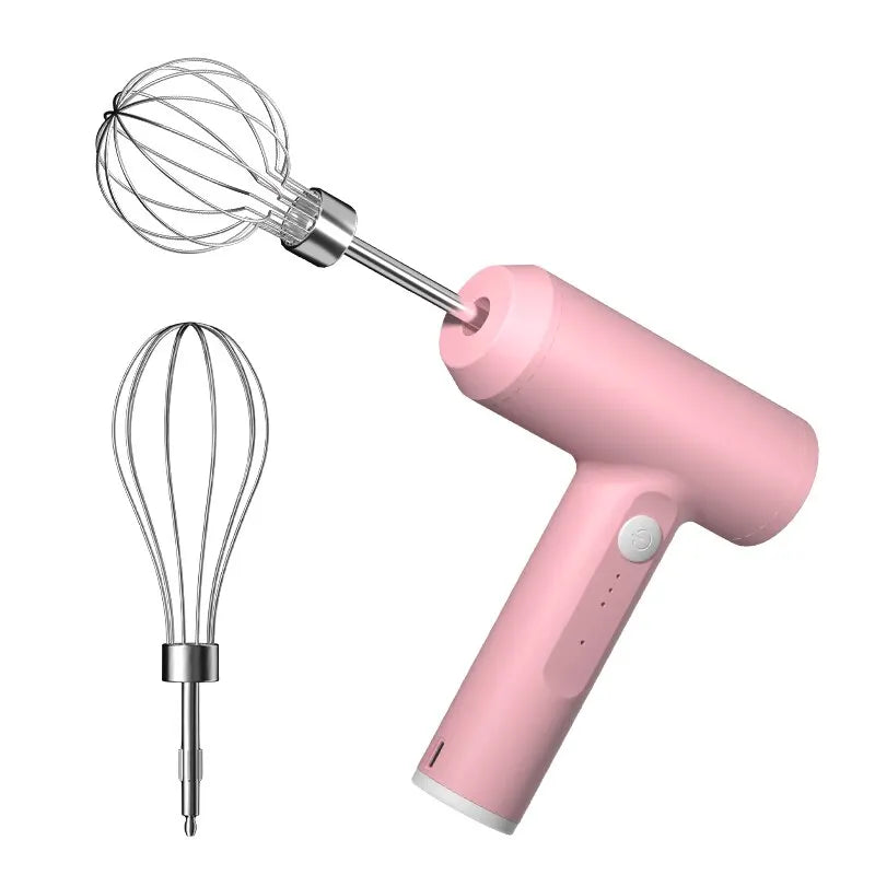 Rechargeable 3-Speed Electric Hand Mixer with 2 Whisks