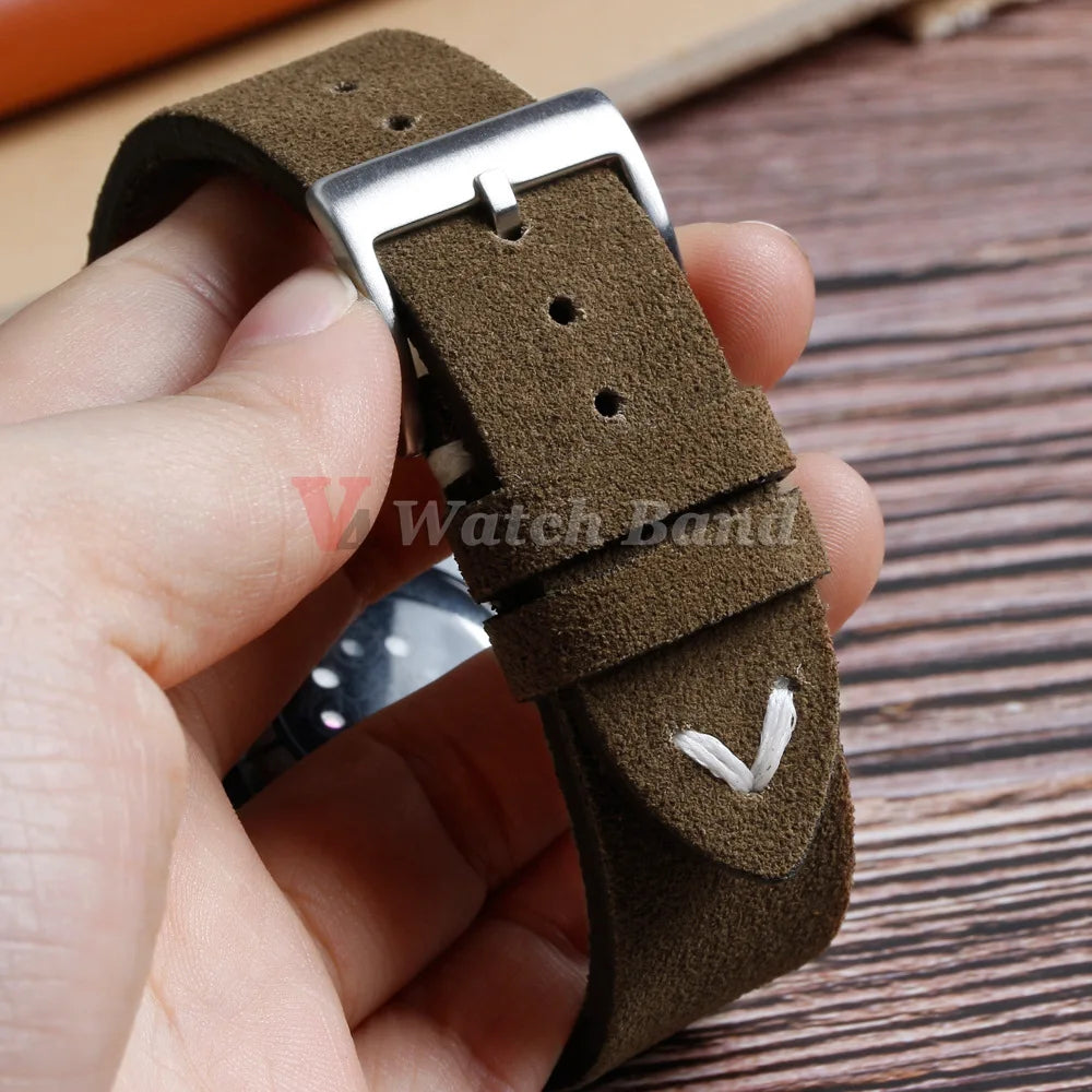Quick Release Suede Leather Watch Band for Traditional Watches