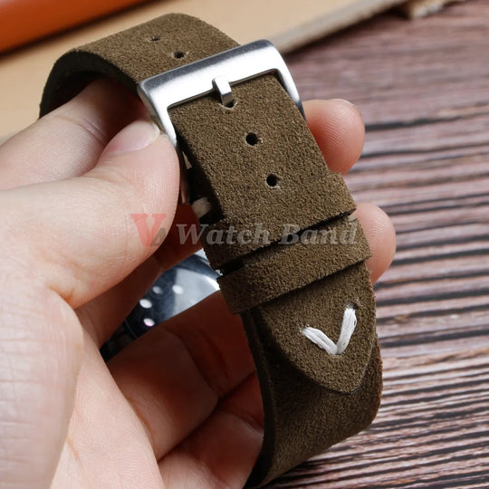 Quick Release Suede Leather Watch Band for Traditional Watches