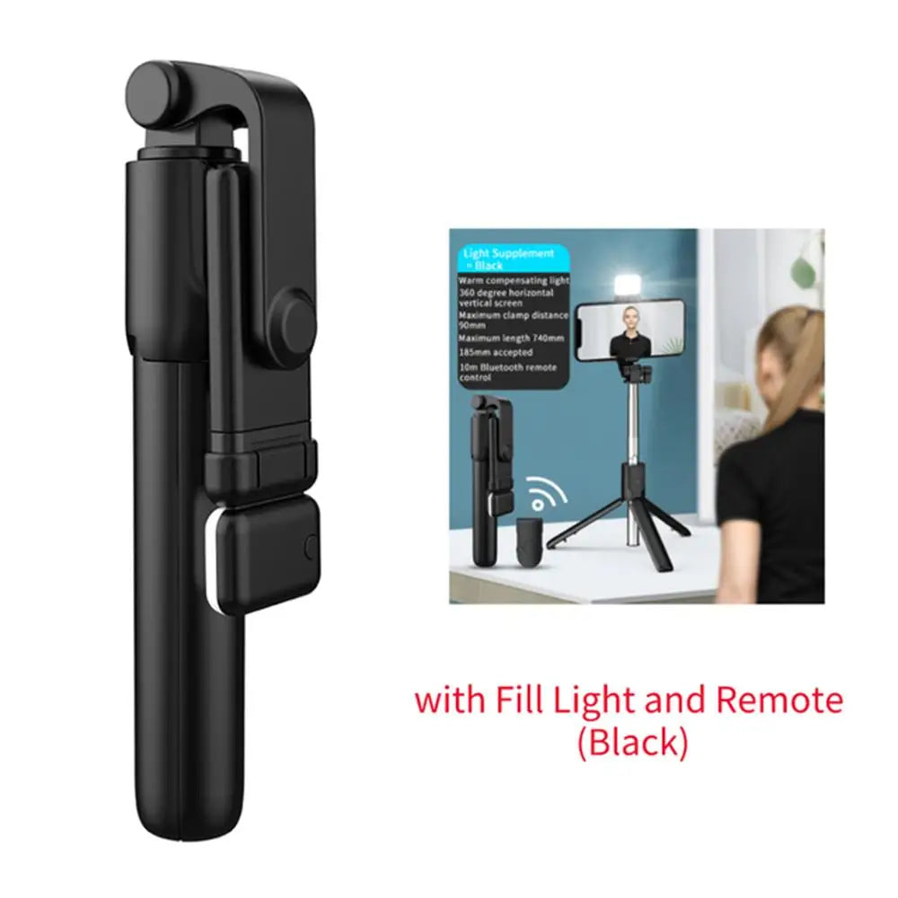 Bluetooth Selfie Stick Tripod with Fill Light &amp; Remote