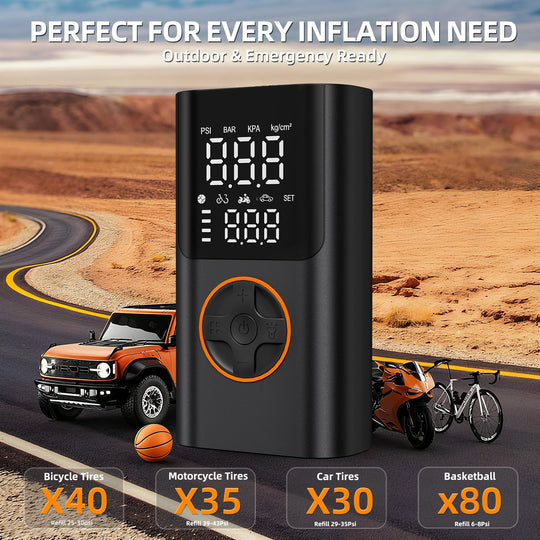 Cordless 150 PSI Portable Tire Inflator Air Compressor