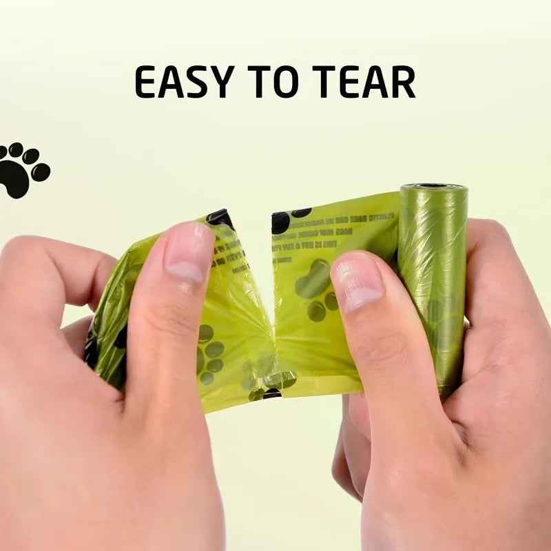 Extra Thick Dog Poop Bags with Paw Print Design