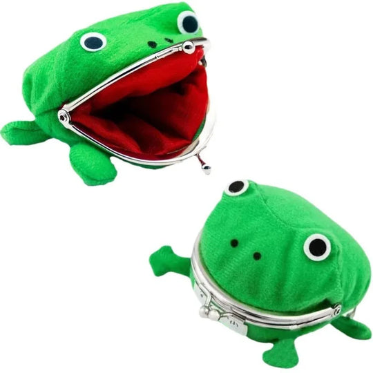 Cute Plush Frog Coin Purse with Kiss Lock