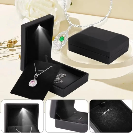 LED Light Jewelry Gift Box for Rings &amp; Necklaces